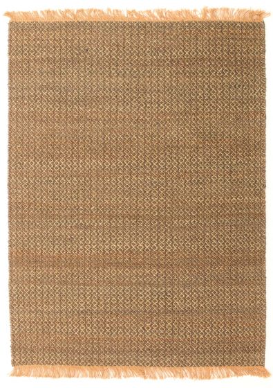 Indian Palas Denizli 5'5" x 7'6" Flat-Weave Jute Kilim 