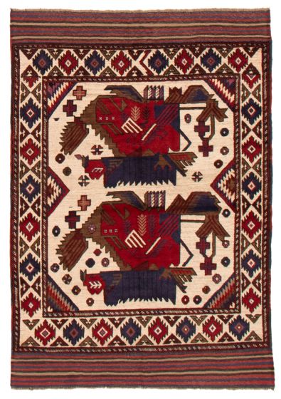 Afghan Tajik Caucasian 4'4" x 6'3" Hand-knotted Wool Rug 