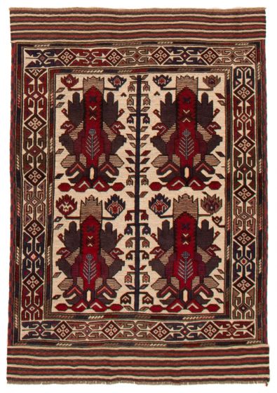 Afghan Tajik Caucasian 4'2" x 6'2" Hand-knotted Wool Rug 