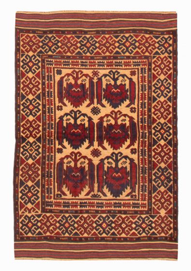 Afghan Tajik Caucasian 4'0" x 6'3" Hand-knotted Wool Rug 