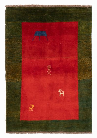Persian Style Kashkuli Gabbeh 4'5" x 5'10" Hand-knotted Wool Rug 