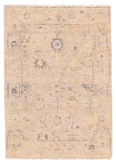 Indian Modern Oushak 4'1" x 5'9" Hand-knotted Wool Rug 