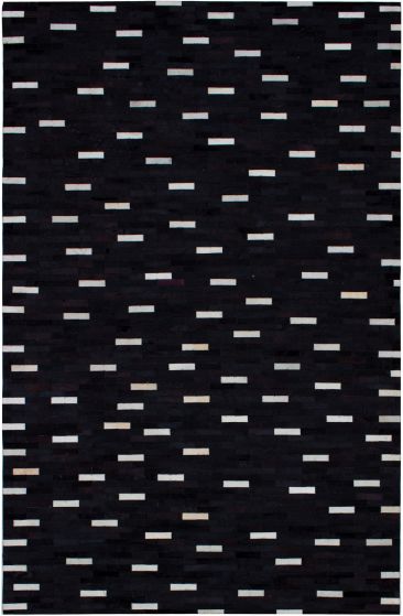 Argentina Cowhide Patchwork 5'1" x 7'11" Handmade Leather Rug 