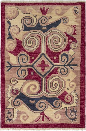 Indian Shalimar 4'1" x 6'0" Hand-knotted Wool Rug 