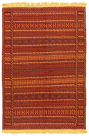 Turkish Ottoman Kashkoli 3'3" x 4'11" Flat-Weave Wool Tapestry Kilim 