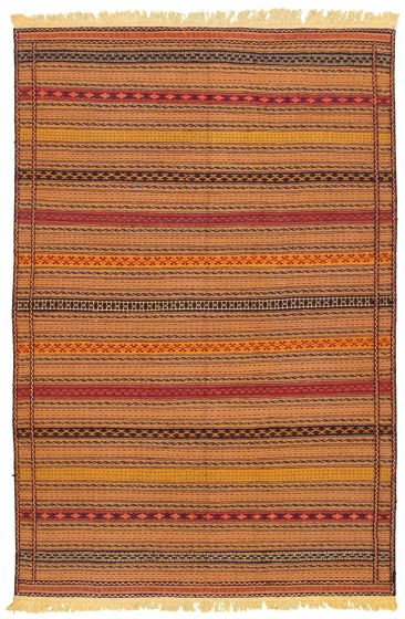 Turkish Ottoman Kashkoli 6'3" x 9'7" Flat-Weave Wool Tapestry Kilim 