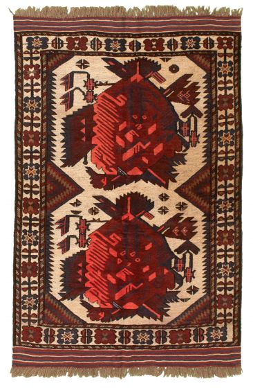 Afghan Tajik Caucasian 4'3" x 6'5" Hand-knotted Wool Rug 