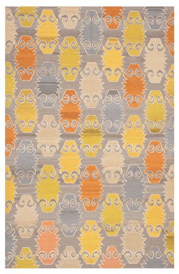 Turkish Ankara FW 5'3" x 8'2" Flat-Weave Wool Kilim 