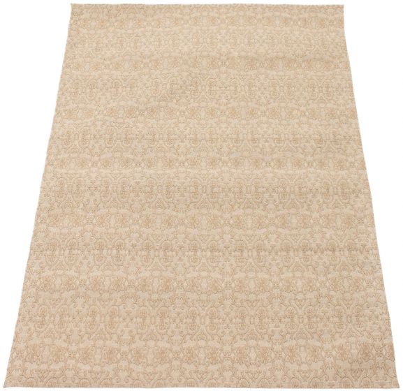 Indian Collage 4'9" x 6'8" Handmade Chenille Rug 