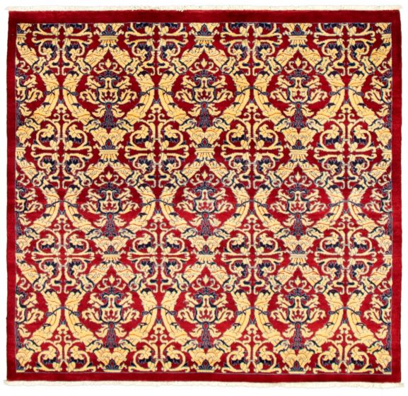 Pakistani Lahore Finest Collection 5'8" x 6'1" Hand-knotted Wool Rug 