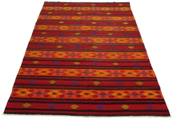 Turkish Yoruk 5'10" x 10'9" Flat-Weave Wool Kilim 