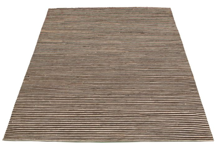 Argentina Cowhide Patchwork 5'3" x 7'7" Handmade Hemp, Jute & Leather Rug 