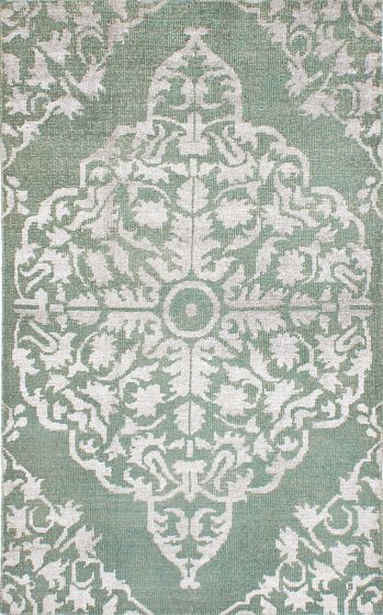 Indian La Seda 5'0" x 7'11" Hand-knotted Silk, Wool Rug 