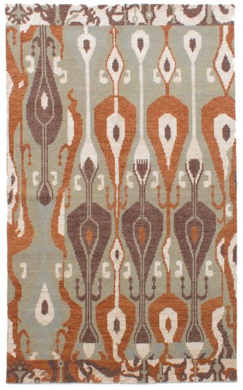 Indian La Seda 4'11" x 8'0" Hand-knotted Silk, Wool Rug 