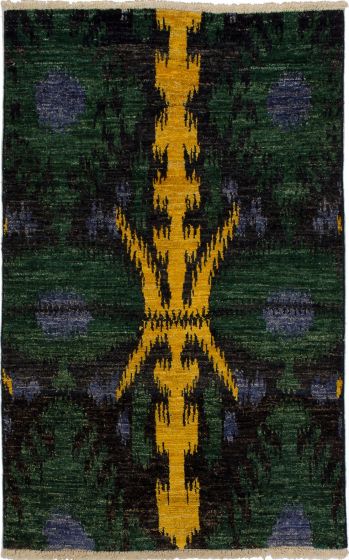 Indian Shalimar 3'8" x 5'9" Hand-knotted Wool Rug 