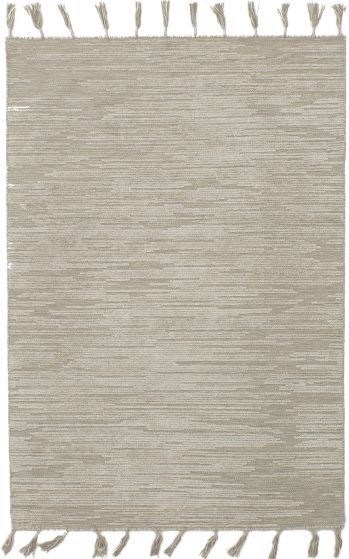 Indian Kalista 4'11" x 7'10" Flat-Weave Silk, Wool Kilim 