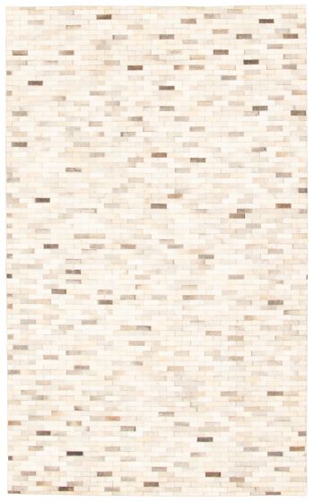 Argentina Cowhide Patchwork 5'0" x 8'3" Handmade Leather Rug 