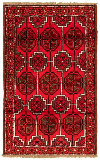 Afghan Akhjah 3'5" x 5'8" Hand-knotted Wool Rug 