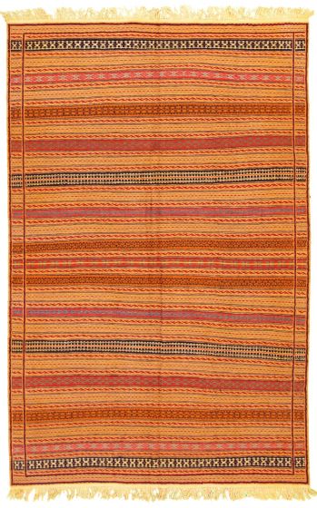 Turkish Ottoman Kashkoli 6'4" x 9'9" Flat-Weave Wool Tapestry Kilim 