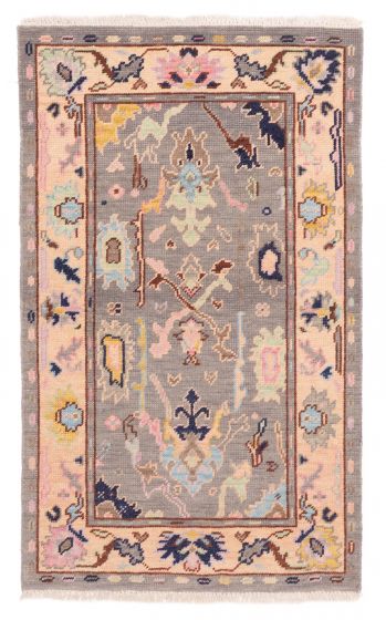 Indian Modern Oushak 3'0" x 4'11" Hand-knotted Wool Rug 