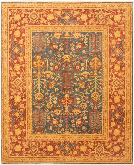 Pakistani Peshawar Oushak 8'1" x 9'9" Hand-knotted Wool Rug 