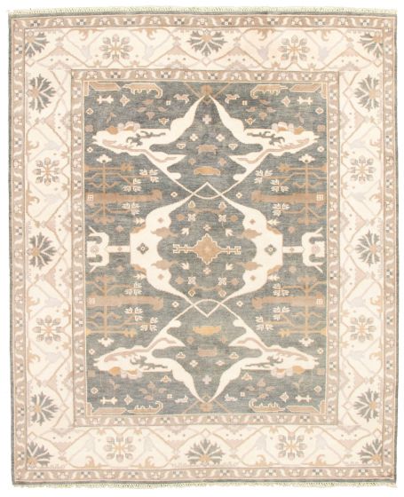 Indian Royal Oushak 8'1" x 9'11" Hand-knotted Wool Rug 