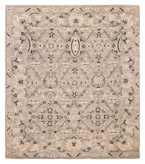 Indian Modern Oushak 7'11" x 8'11" Hand-knotted Wool Rug 