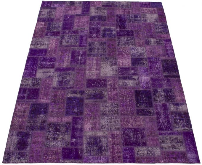 Turkish Color Transition Patchwork 6'11" x 9'9" Hand-knotted Wool Rug 