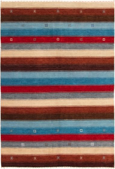 Indo Gabbeh 6'0" x 8'10" Hand-knotted Wool Rug 