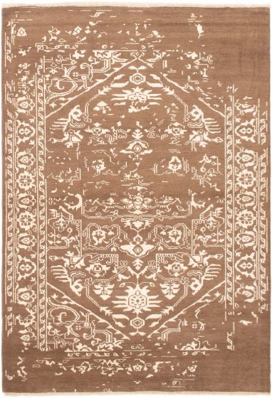 Indian Finest Oushak 5'3" x 7'7" Hand-knotted Wool Rug 
