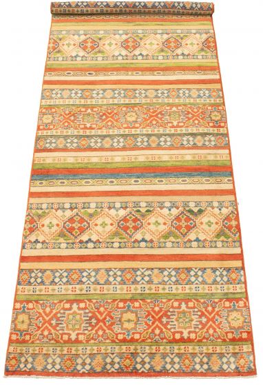 Afghan Finest Ghazni 3'10" x 11'1" Hand-knotted Wool Rug 