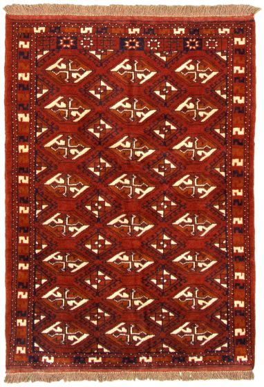 Turkmenistan Turkman 3'5" x 4'9" Hand-knotted Wool Rug 