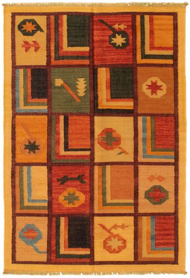 Turkish Sundance 4'1" x 6'0" Flat-Weave Wool Kilim 
