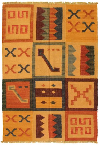 Turkish Sundance 4'0" x 6'0" Flat-Weave Wool Kilim 