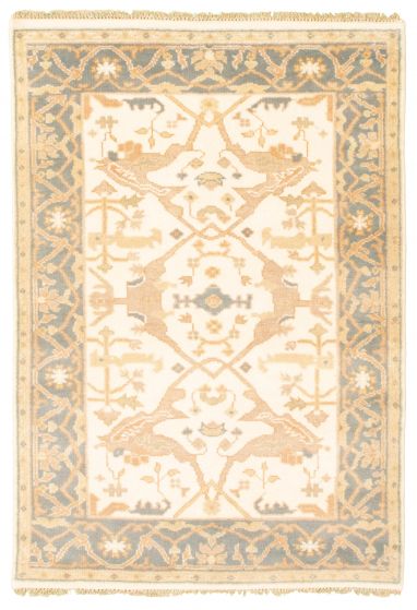 Indian Royal Oushak 3'11" x 5'10" Hand-knotted Wool Rug 