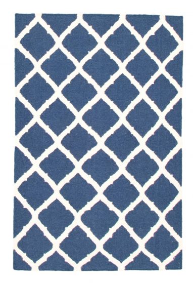 Indian Marrakech 4'1" x 5'10" Flat-Weave Wool Kilim 