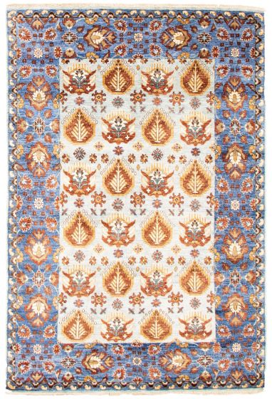 Indian Heritage 5'6" x 8'1" Hand-knotted Silk Rug 