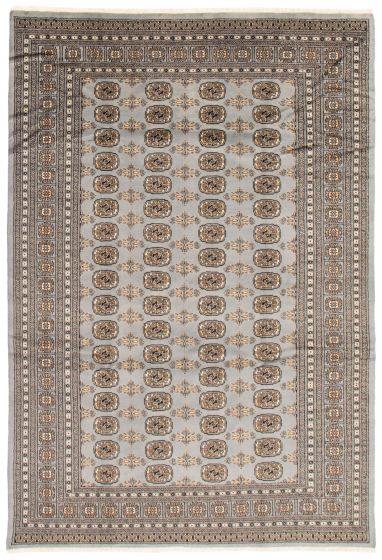 Pakistani Finest Peshawar Bokhara 6'6" x 9'7" Hand-knotted Wool Rug 