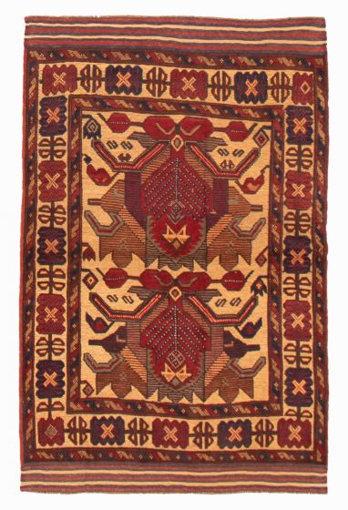 Afghan Tajik Caucasian 4'0" x 6'4" Hand-knotted Wool Rug 