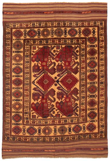 Afghan Tajik Caucasian 6'3" x 9'0" Hand-knotted Wool Rug 