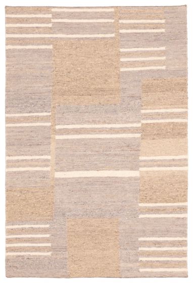 Indian Marrakech 5'2" x 7'9" Flat-Weave Wool Kilim 