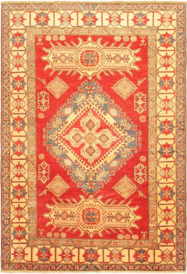 Afghan Finest Gazni 7'4" x 10'7" Hand-knotted Wool Light Red Rug - Closeout