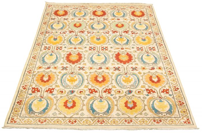 Pakistani Lahore Finest Collection 6'0" x 9'10" Hand-knotted Wool Rug 