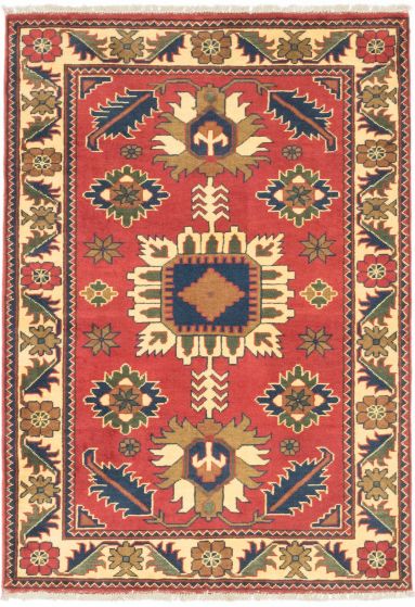 Afghan Finest Kargahi 3'5" x 4'10" Hand-knotted Wool Rug 