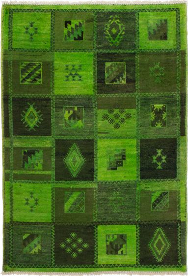 Indian Vibrance 4'0" x 5'8" Hand-knotted Wool Rug 