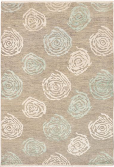 Indian Finest Oushak 6'2" x 9'0" Hand-knotted Silk, Wool Rug 