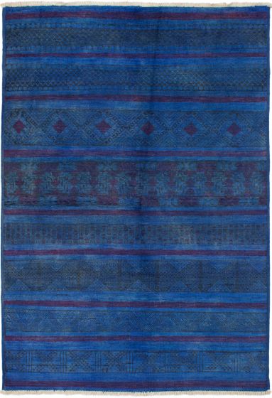 Indian Vibrance 6'0" x 8'10" Hand-knotted Wool Rug 