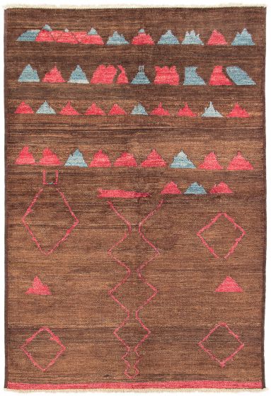 Indian Tangier 6'3" x 9'1" Hand-knotted Wool Rug 
