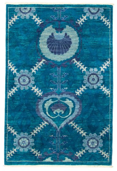Pakistani Lahore Finest Collection 4'0" x 6'0" Hand-knotted Wool Rug 