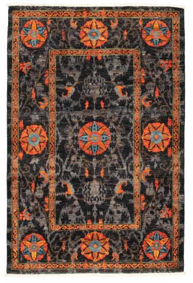 Pakistani Lahore Finest Collection 4'2" x 6'2" Hand-knotted Wool Rug 